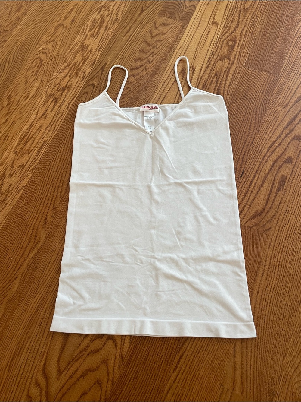 Guess White Spaghetti Strap Tank Top